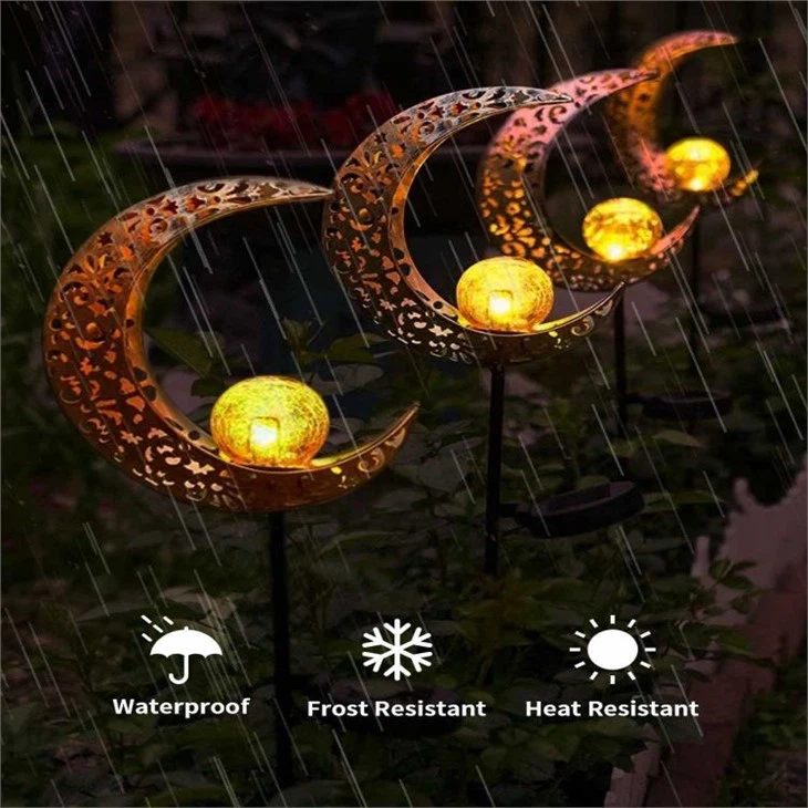 Lampe solaire de jardin en boule de verre