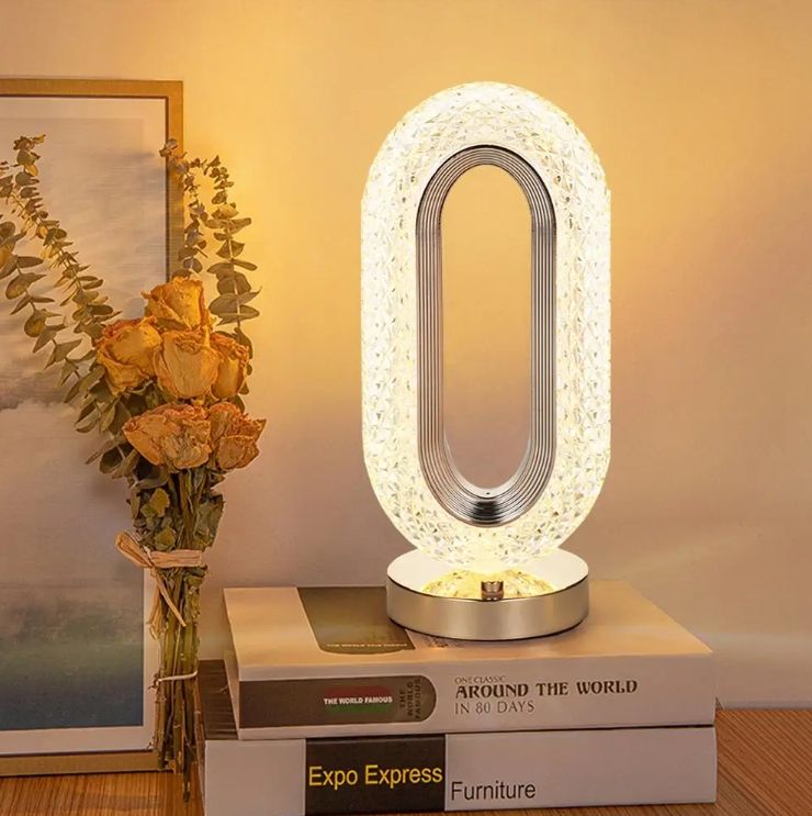 Lampe de table en cristal pour chambre à coucher