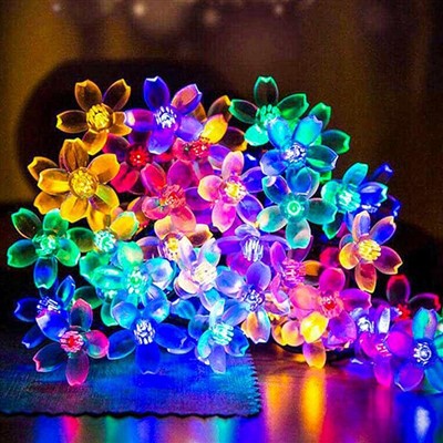 Lumière de cordes en forme de fleur de printemps